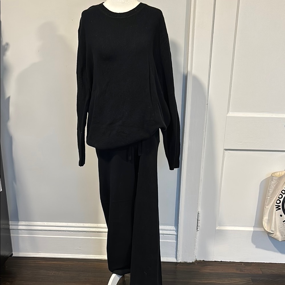 Black Sweater and Pants Set
